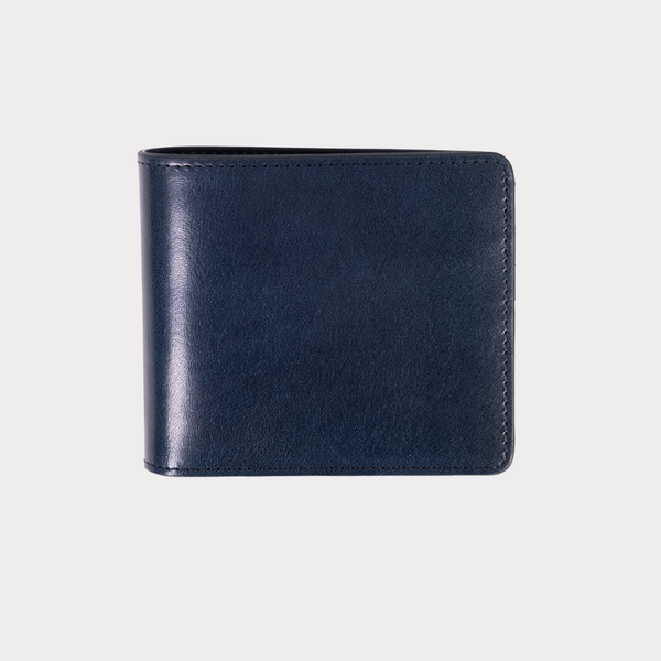 Italian Leather-Navy Blue Bifold Wallet