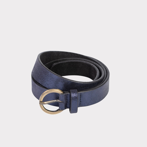 Blue Foil leather Ladies Belt