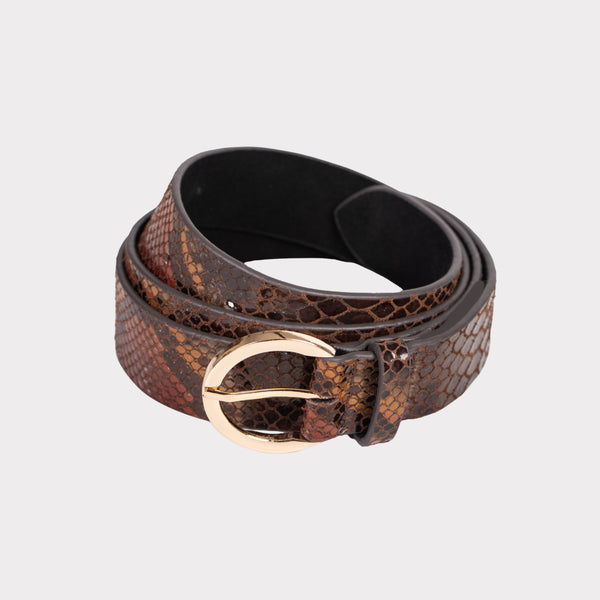 Brown Snakeskin leather Ladies Belt