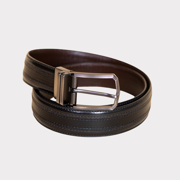 HUGH-Formal Leather Men's Belt- Reversible