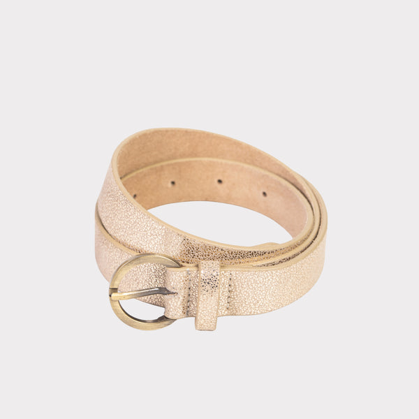 Gold Foil leather Ladies Belt