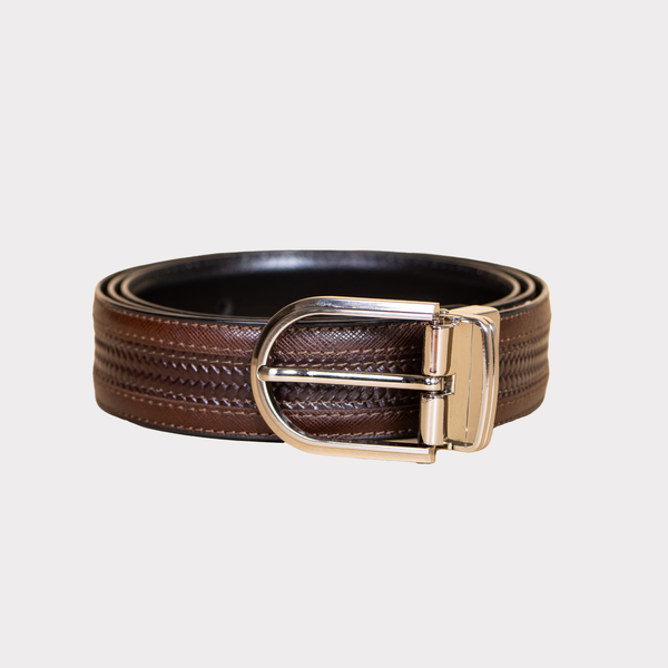 DENZEL-Formal Leather Men's Belt- Reversible