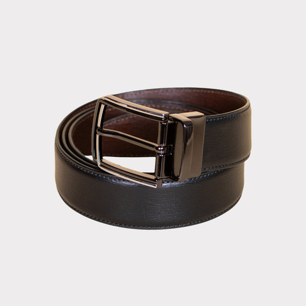 MATTHEW - Formal Textured Leather Reversible Men's Belt