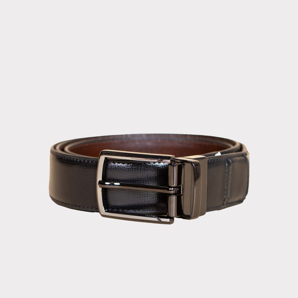 BRAD-Formal Leather Men's Belt- Flexi-Fit - Reversible