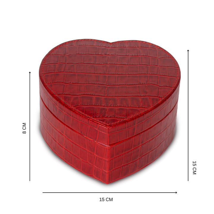 Croco Red Nested Heart Box - Set of 3 – In-Ekaki